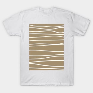 Drawing White Lines Across Tan T-Shirt